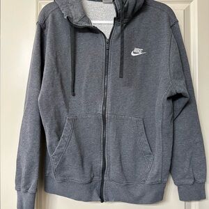 Nike Gray Zip-Up Hoodie.  Youth Medium